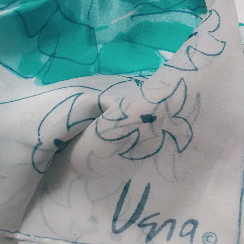 Vera Neumann Signature Turquoise Scarf - Picture 6 of 10